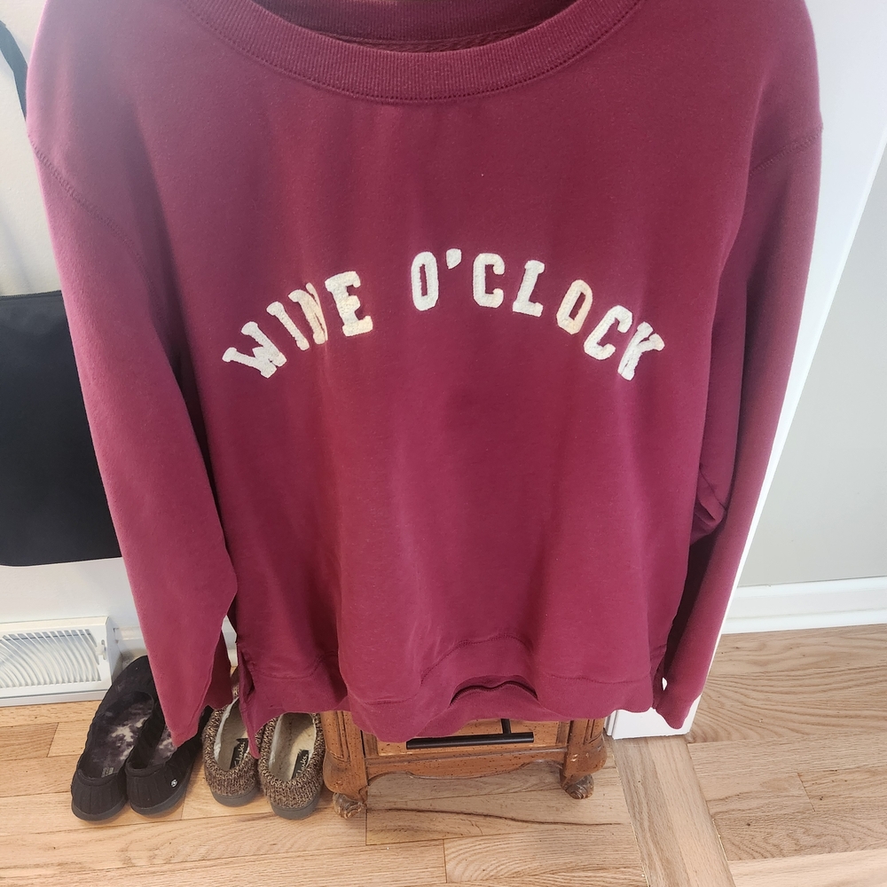 GreenTea Burgundy Crew Neck Sweater